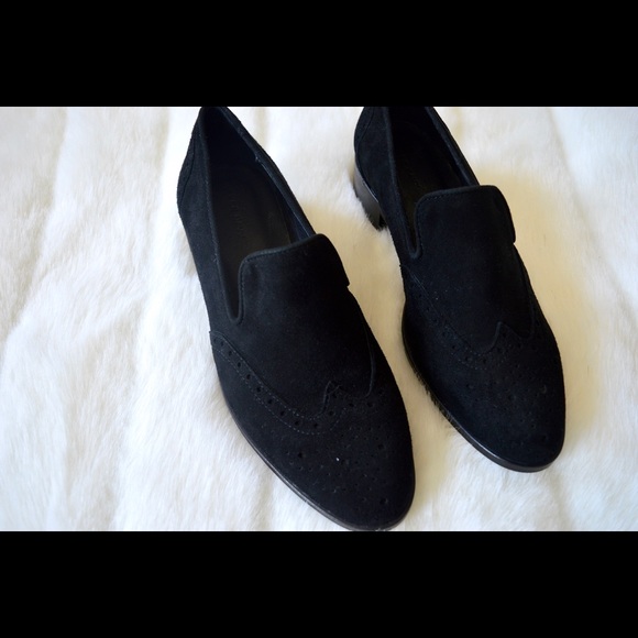 Pure Navy Black Leather Oxfords - Picture 2 of 7